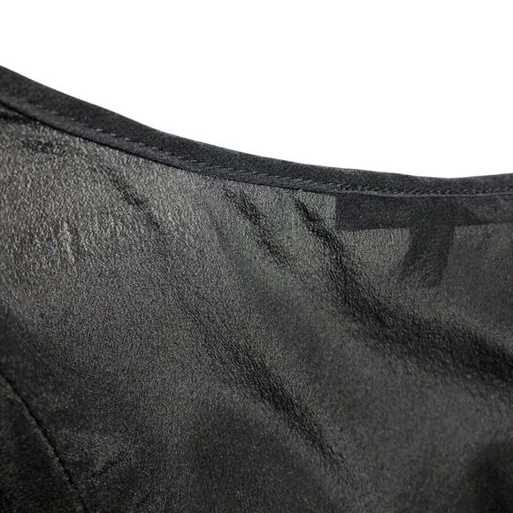 Daniel Rainn Top M Black Silk Crochet Flutter Sleeve Tunic Fairy Cottage Peasant - Picture 7 of 13